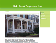 Tablet Screenshot of mainstreetpropertiesinc.net